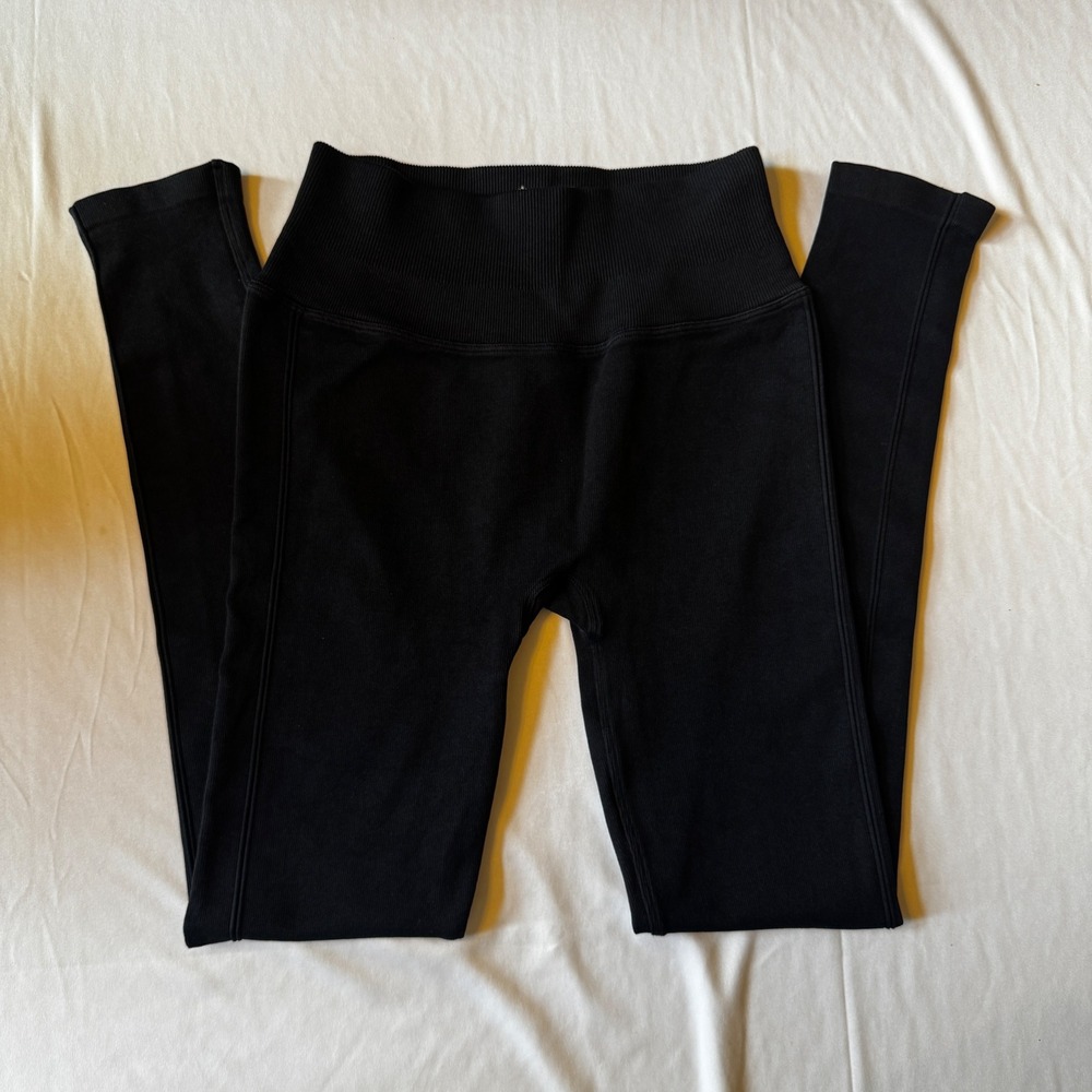 Spiritual Gangster Seamless Ribbed High Waist Leggings‎ Black Body Sculpting M/L